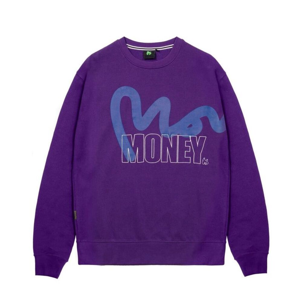 Money Mens Stencil Crew Neck Sweatshirt / Purple